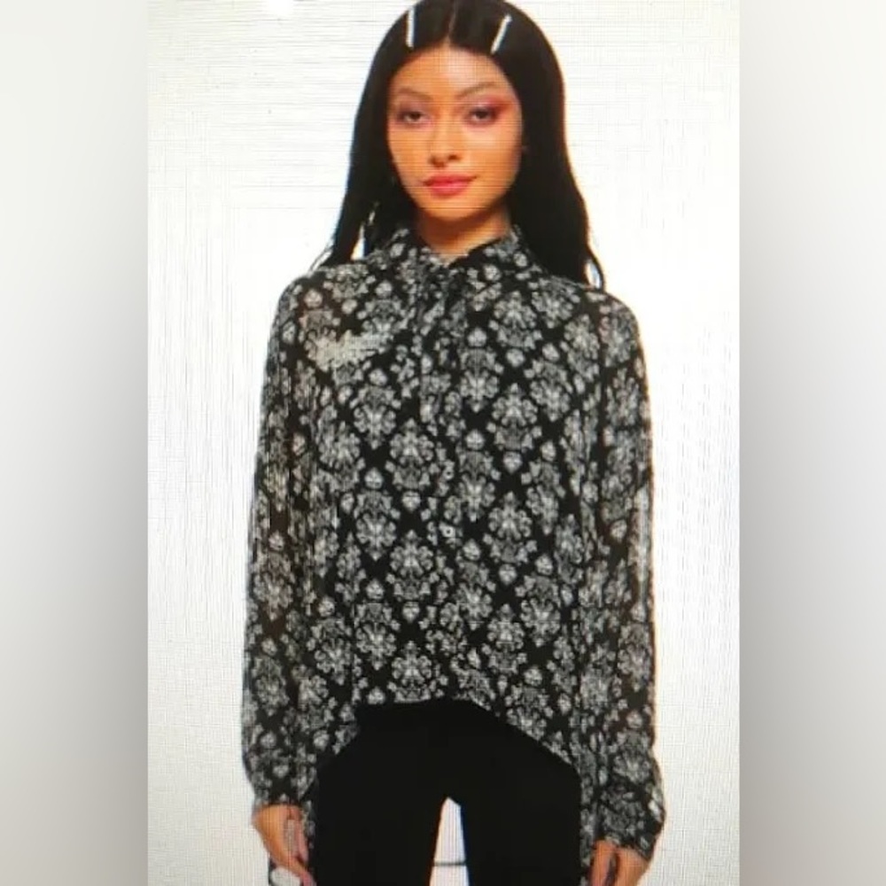 Disney Her Universe Haunted Mansion Wallpaper Print Blouse XL